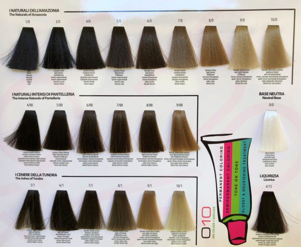 Hair colour chart 010Plus 10 Minute Hair Colour