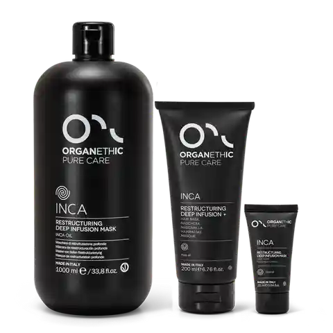 three bottles of OPC Inca restructuring deep infusion mask.