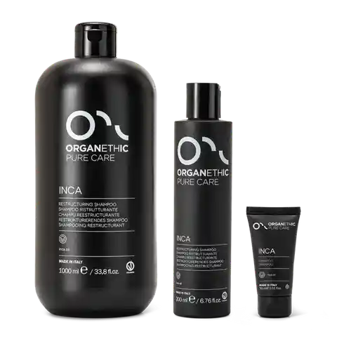 Three sizes of OPC Inca Restructuring Shampoo