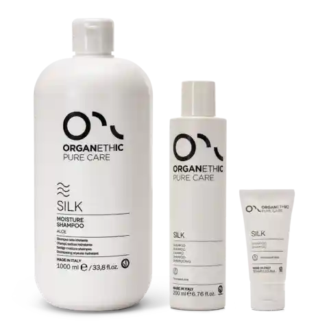 Three sizes of OPC silk moisture shampoo.