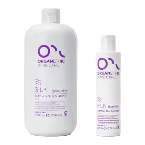 Two sizes of OPC silk platinum shampoo.