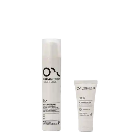 Two sizes of OPC Silk Potion Cream, hair moisturiser.