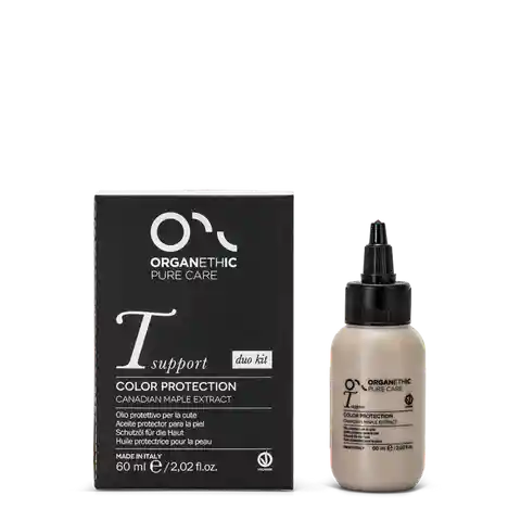 Small bottle and box of OPC hair colour skin protectant.