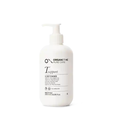 Bottle of OPC t-support hair bond protection additives.